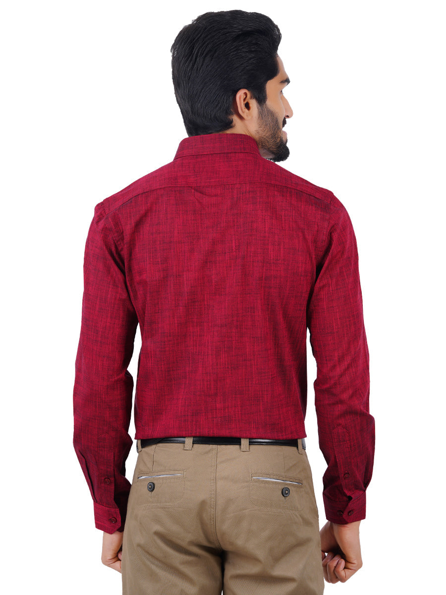 Mens Formal Shirt Full Sleeves Plus Size Red CL2 GT3-Back view
