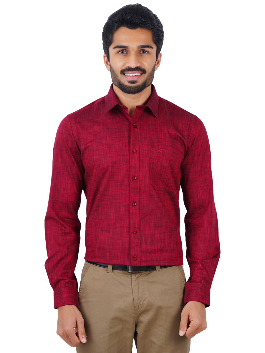 Mens Formal Shirt Full Sleeves Red CL2 GT3