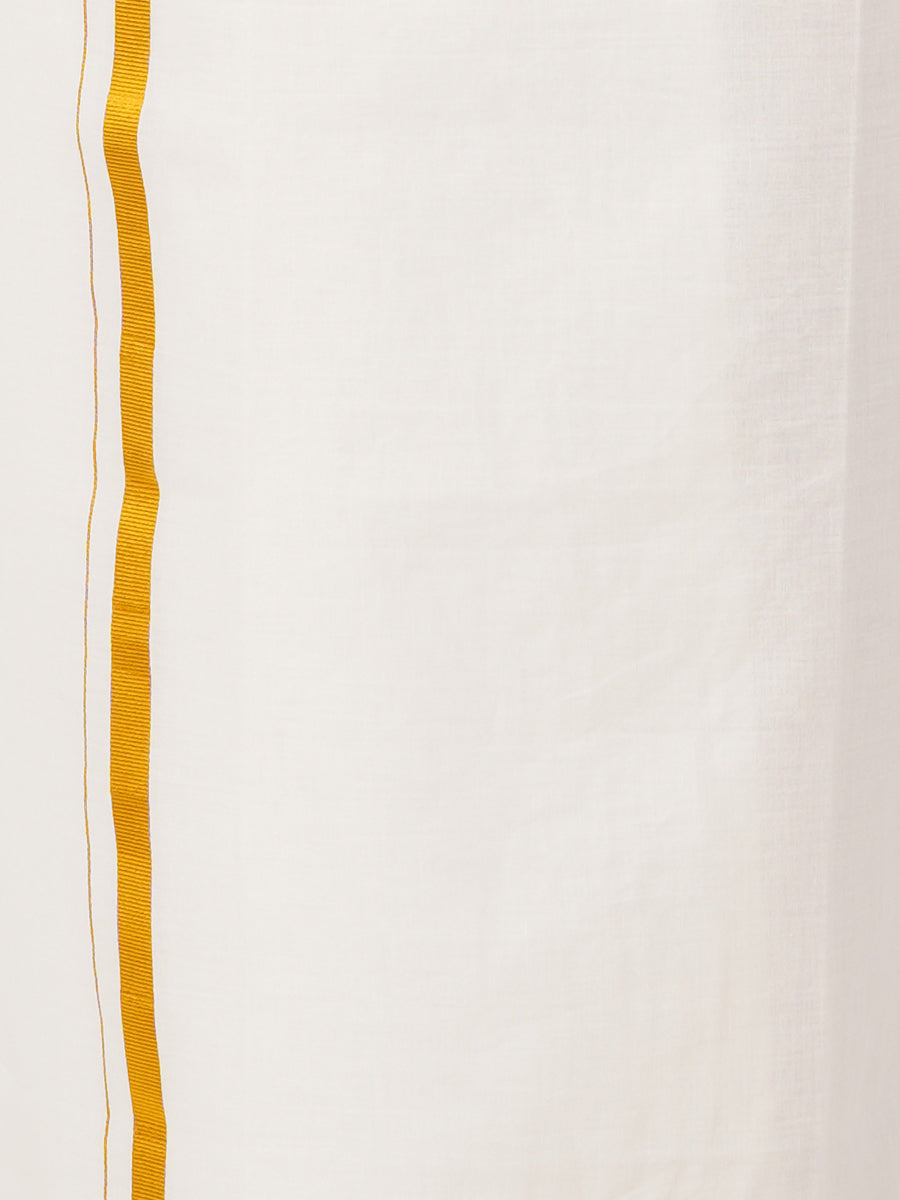 Boys Giza Cotton Shirt & White Dhoti Set Orange GL1-Zoom view