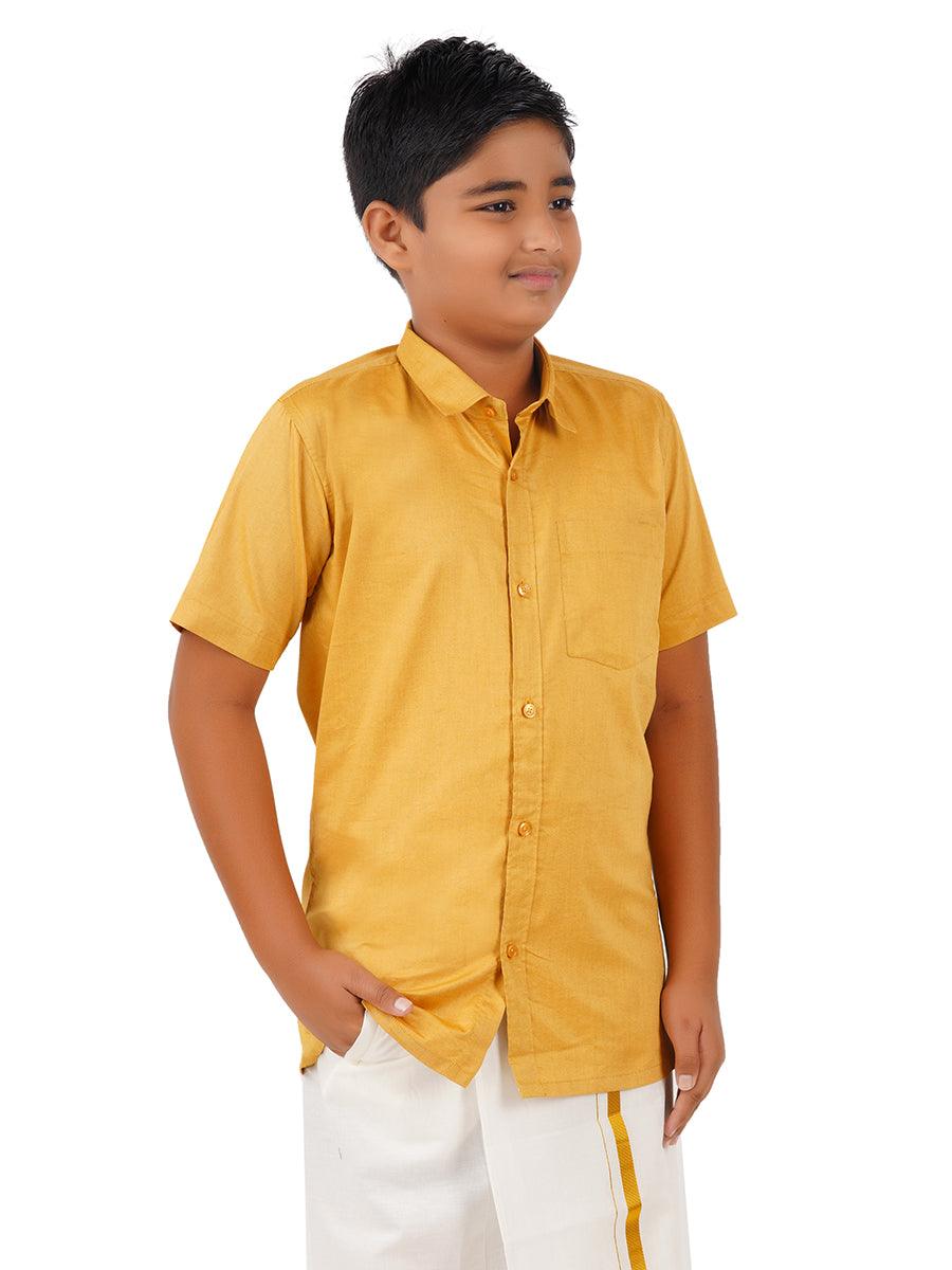 Boys Matching Dhoti & Shirt Combo Luxor Gold OX32 -  Ramraj Cotton