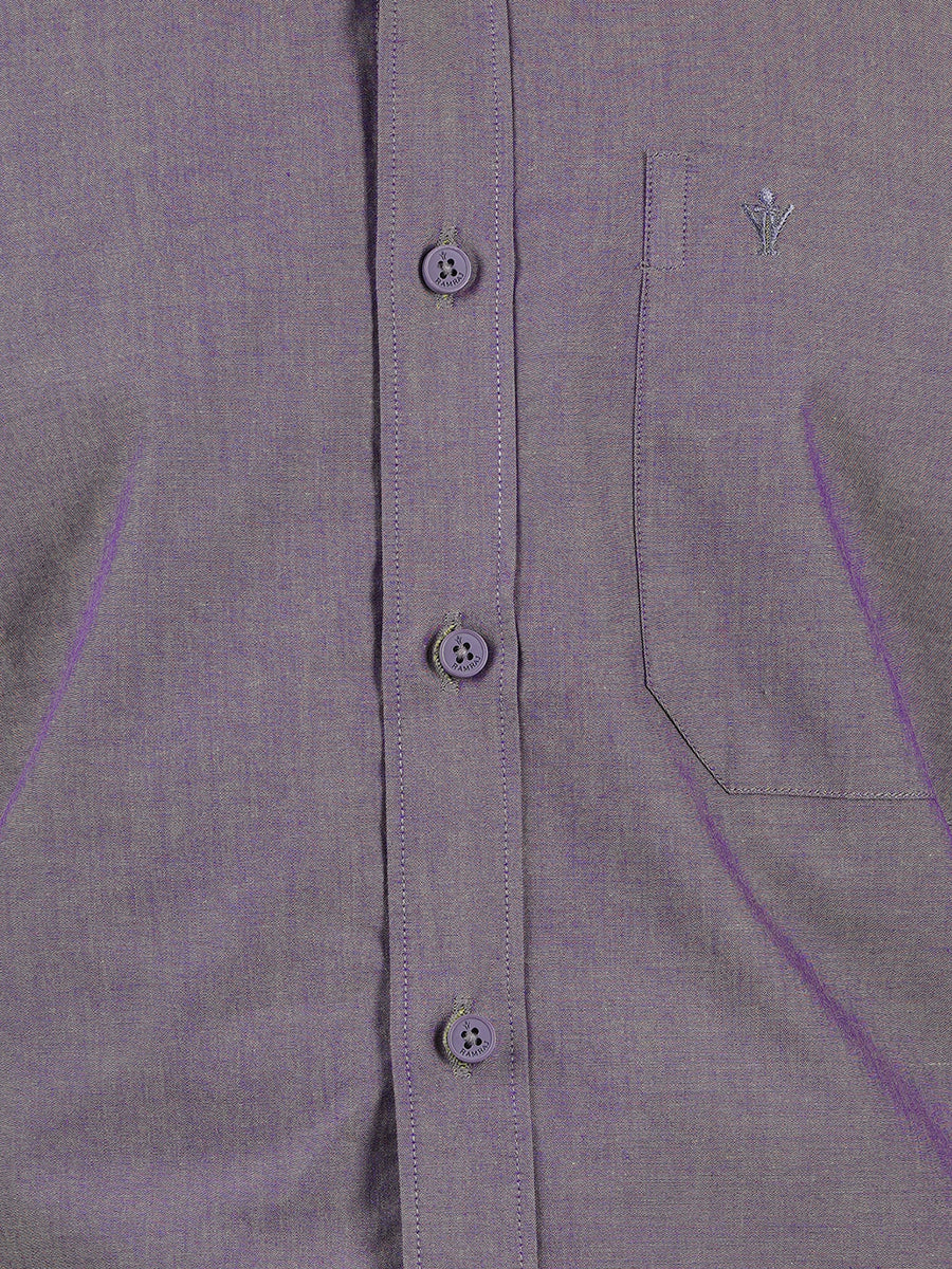 Mens Premium Cotton Formal Shirt Half Sleeves Grey MH G108-Zoom view