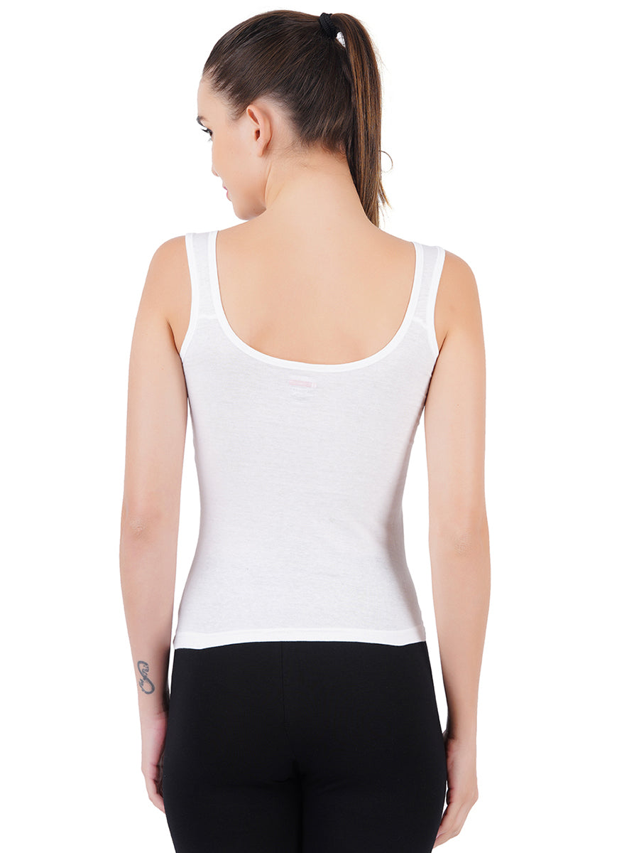 Womens White Camisole Gracey (2 PCs Pack)-Back view