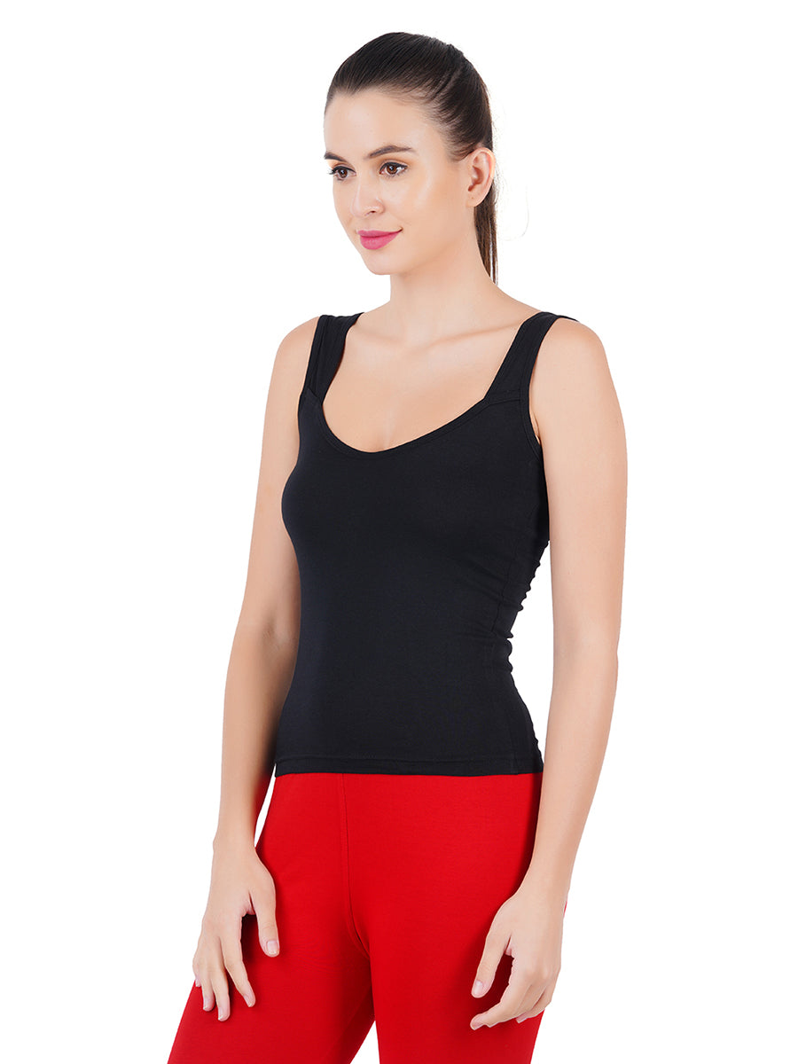 Womens Black Camisole Gracey (2 PCs Pack)-Side view
