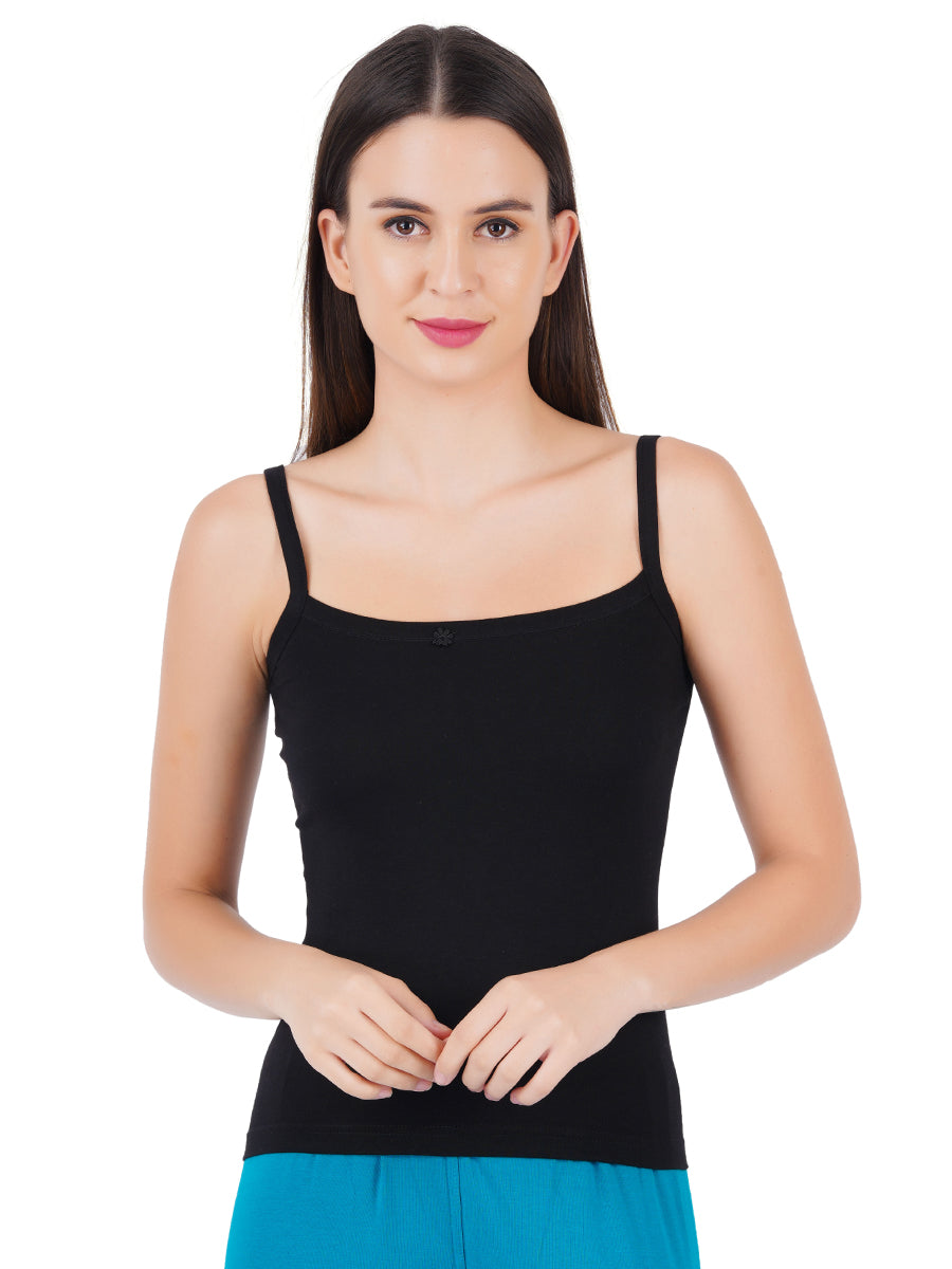 Womens Black Camisole Cheers (2 PCs Pack)