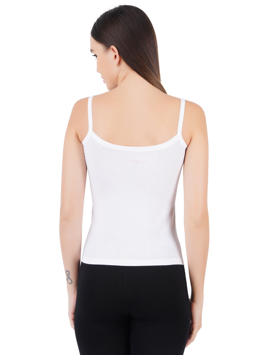 Womens White Camisole Cheers (2 PCs Pack)-Back view