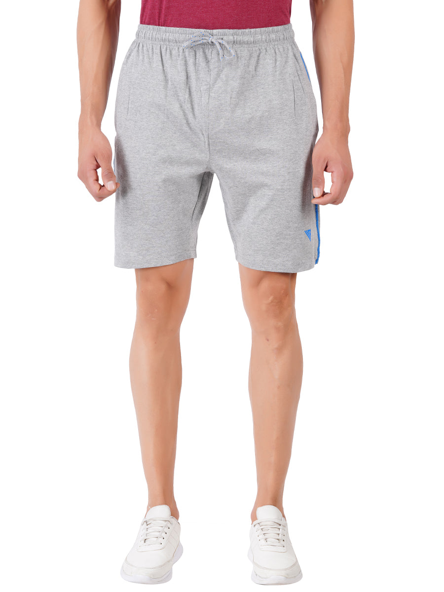 Mens Super Combed Cotton Comfort Fit One Side Zipper Shorts Grey