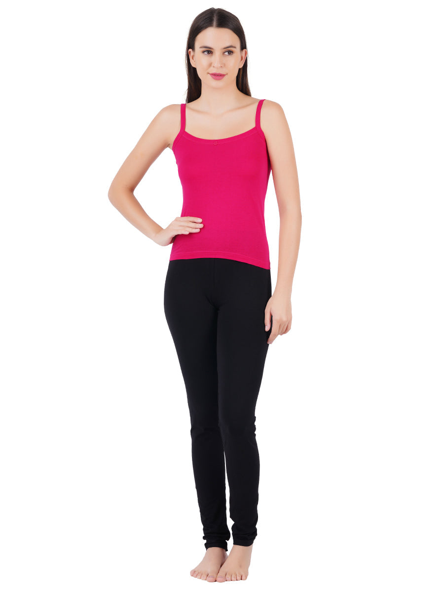 Womens Colour Camisole Cheers (2 PCs Pack)-Pink Full view