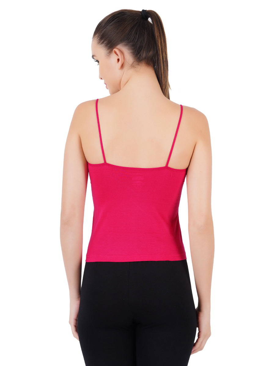 Womens Elastic Stripe Colour Camisole Amoka (2 PCs Pack)-Back view