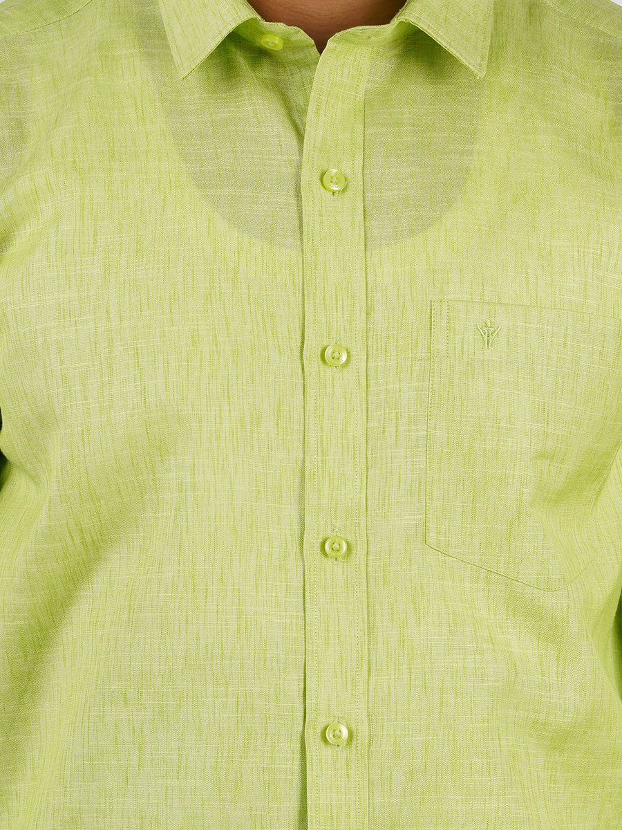 Mens Cotton Blended Formal Shirt Full Sleeves Light Green T12 CK1-Zoom view