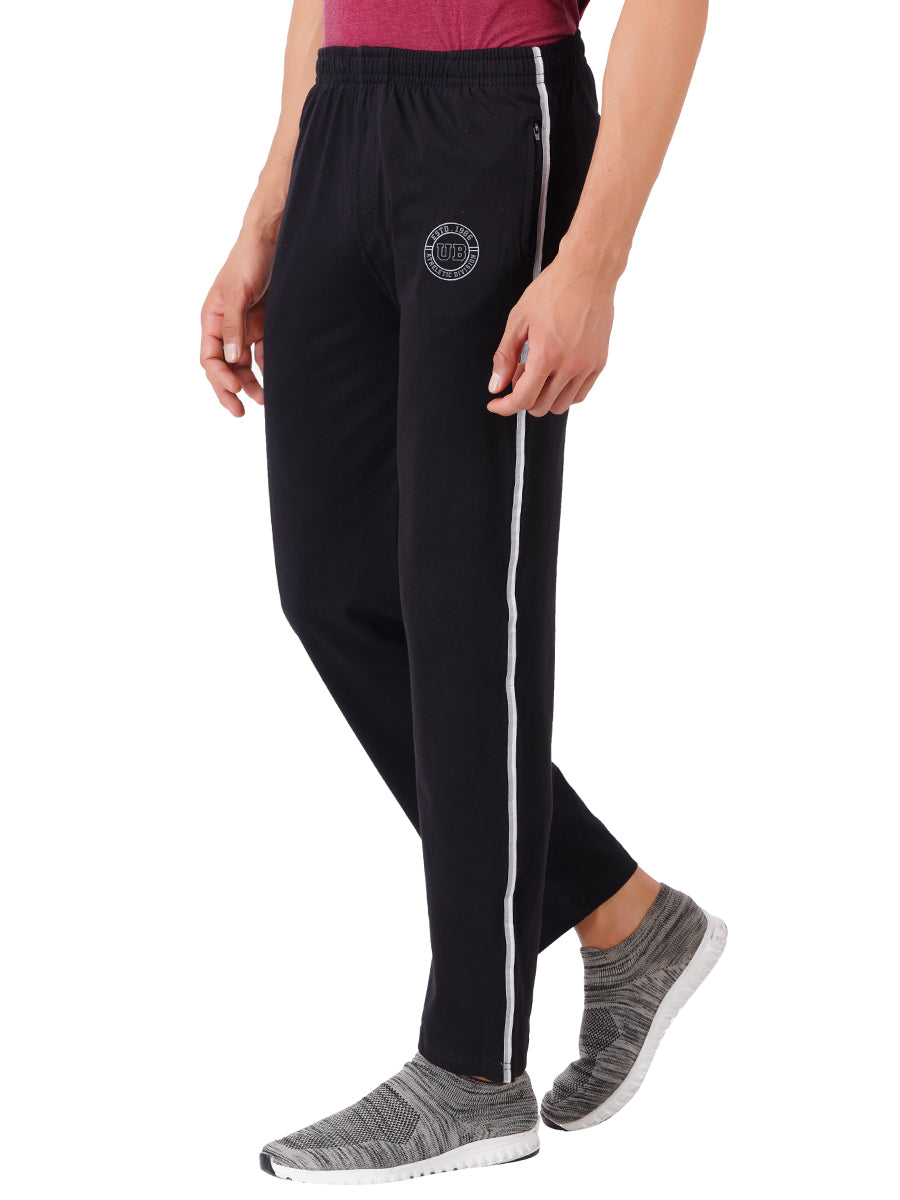 Fflirtygo Men's Cotton Track Pants, Joggers for Men, Men�s Leisure Wear,  Night Wear Pajama, Black Color with Stripes and Pockets for Sports Gym  Athletic Training Workout : Amazon.in: Clothing & Accessories