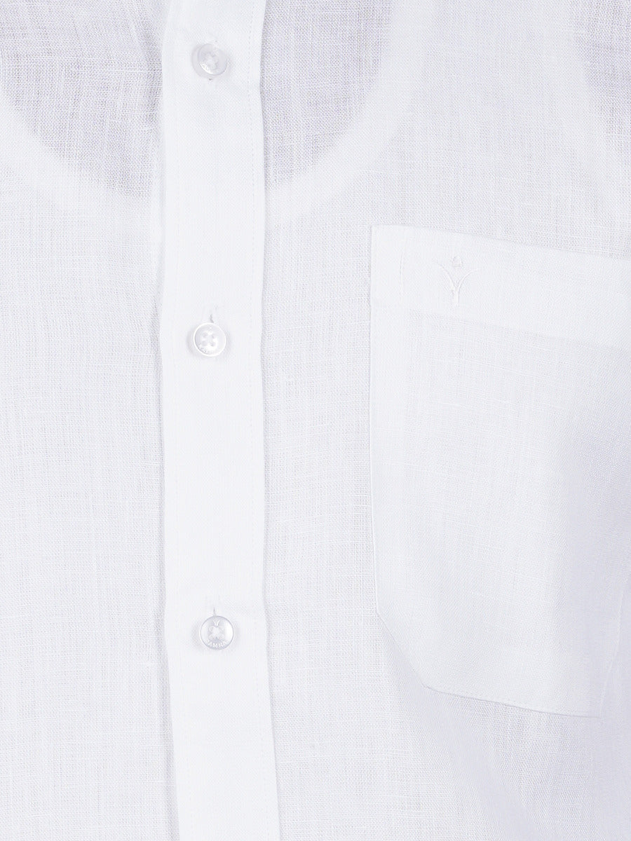 Mens Premium Pure Cotton White Shirt Half Sleeves Ultimate R4-zoom view